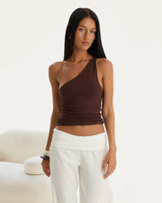 Lucie Twist One Shoulder Top